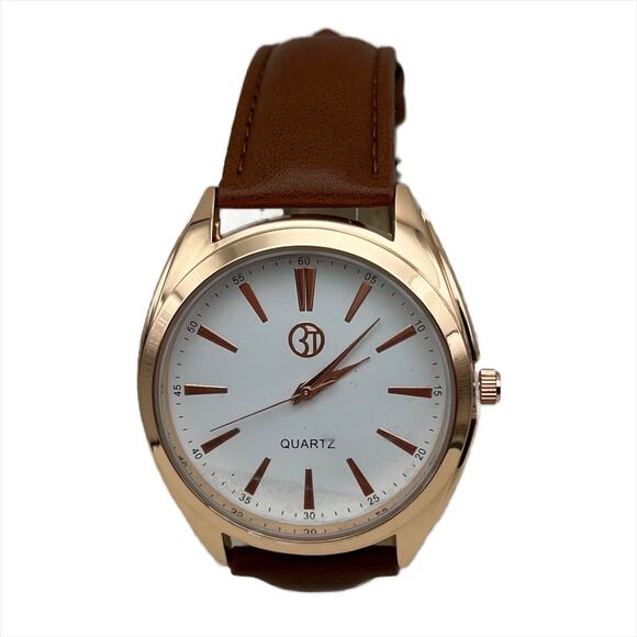 3T Quartz Analog Wristwatch in Brown/Gold - Picture 1 of 6